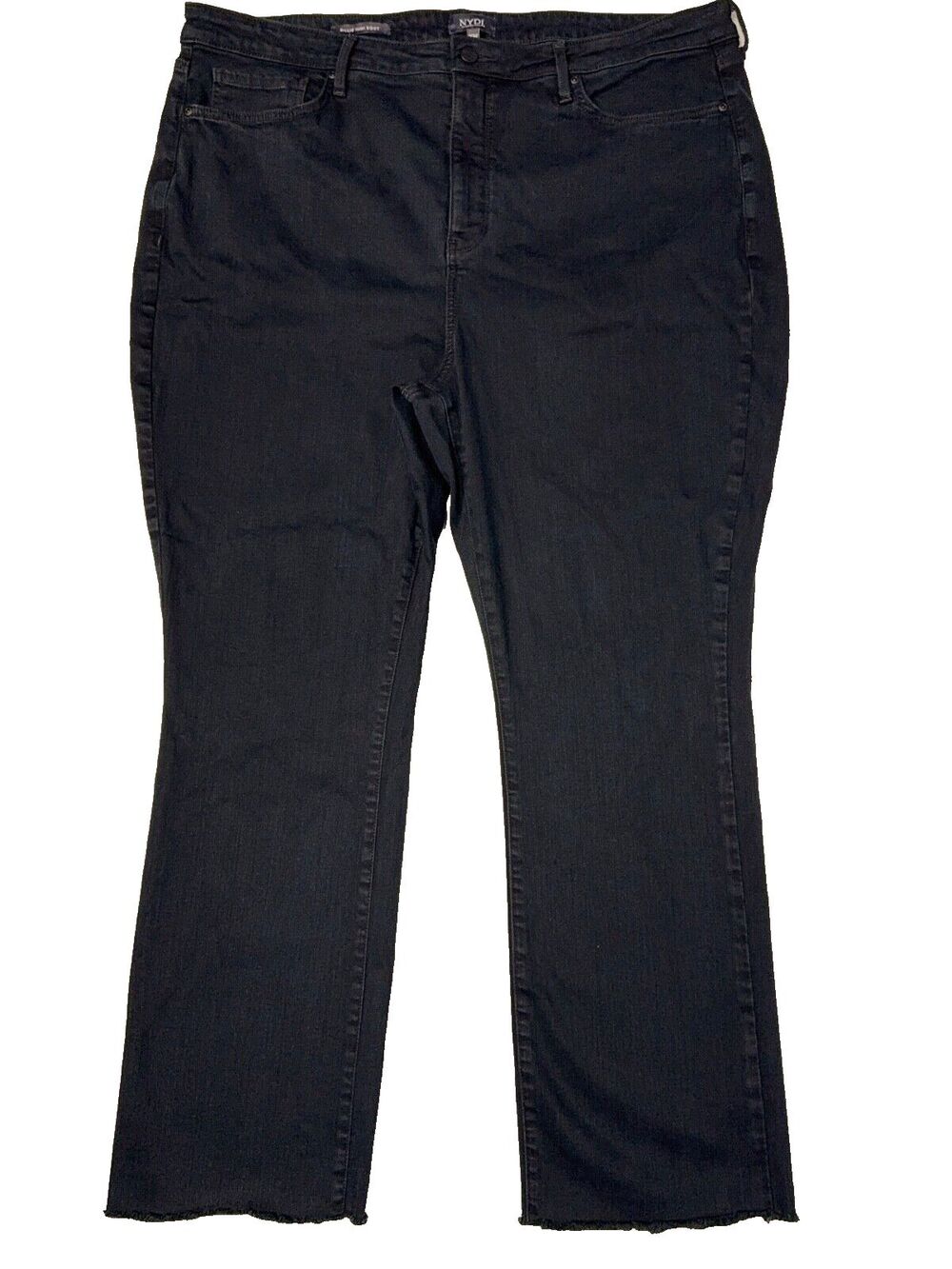 NYDJ Billie Mini Boot Black Jeans Raw Hem High Rise Lift Tuck Women's 20W (J2)